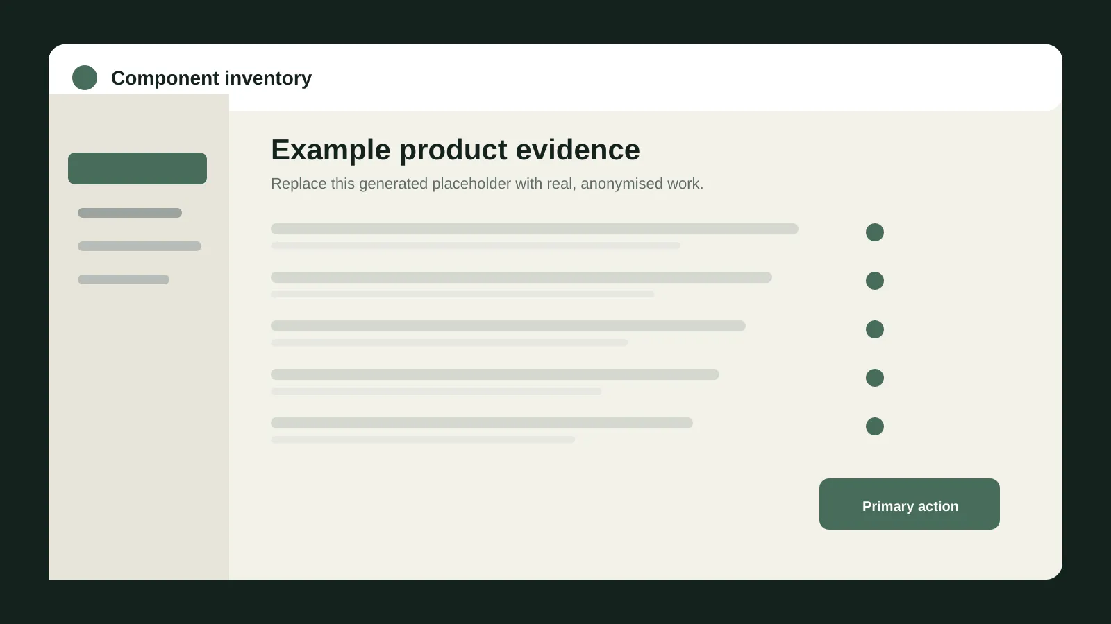 Generated placeholder showing a component inventory interface