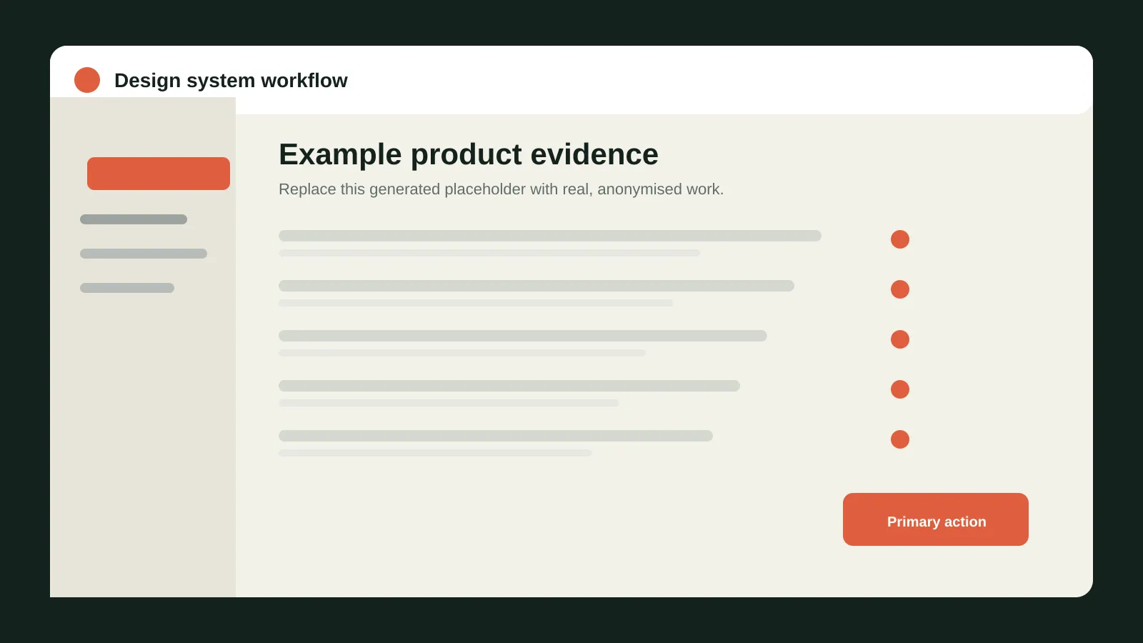 Generated placeholder interface representing a design-system workflow